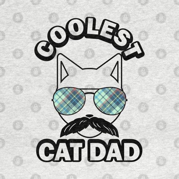 Coolest Cat Dad Plaid Sunglasses Kitten Father by RongWay